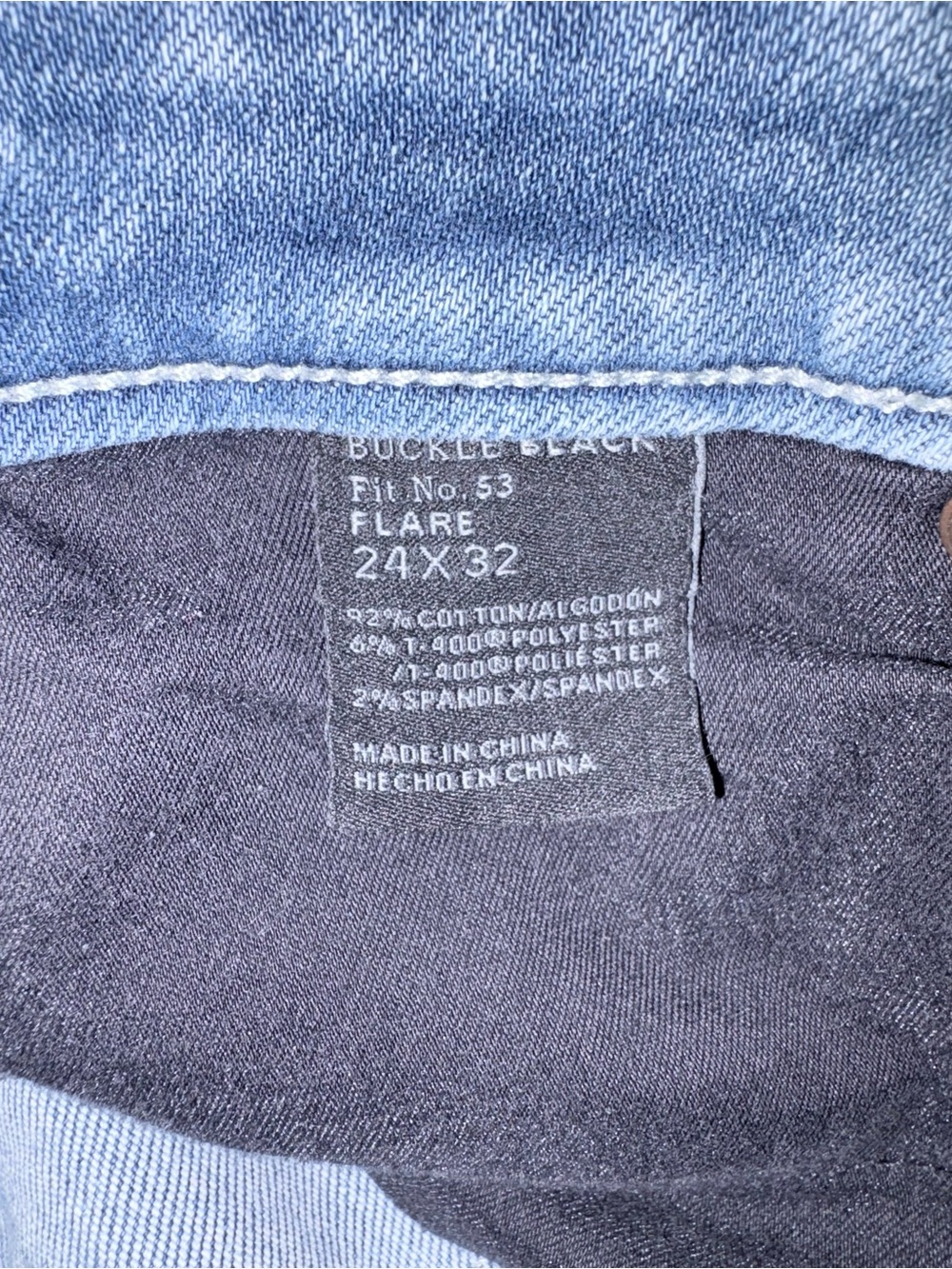 Buckle Light Blue Flare Jeans - Picture 5 of 5